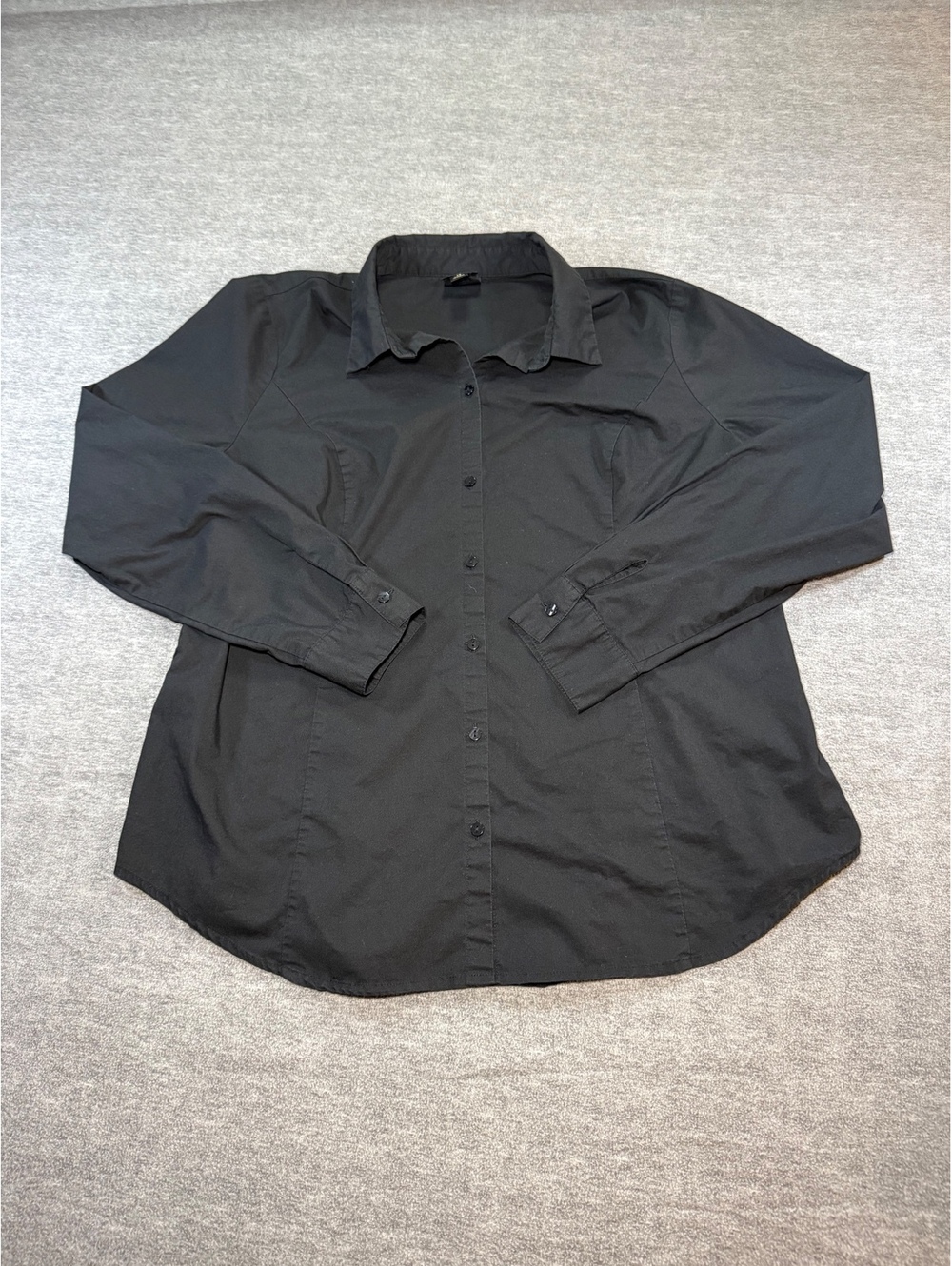 Worthington Women’s Size 14 Black Button Front Stretch Career Dress Shirt Blouse